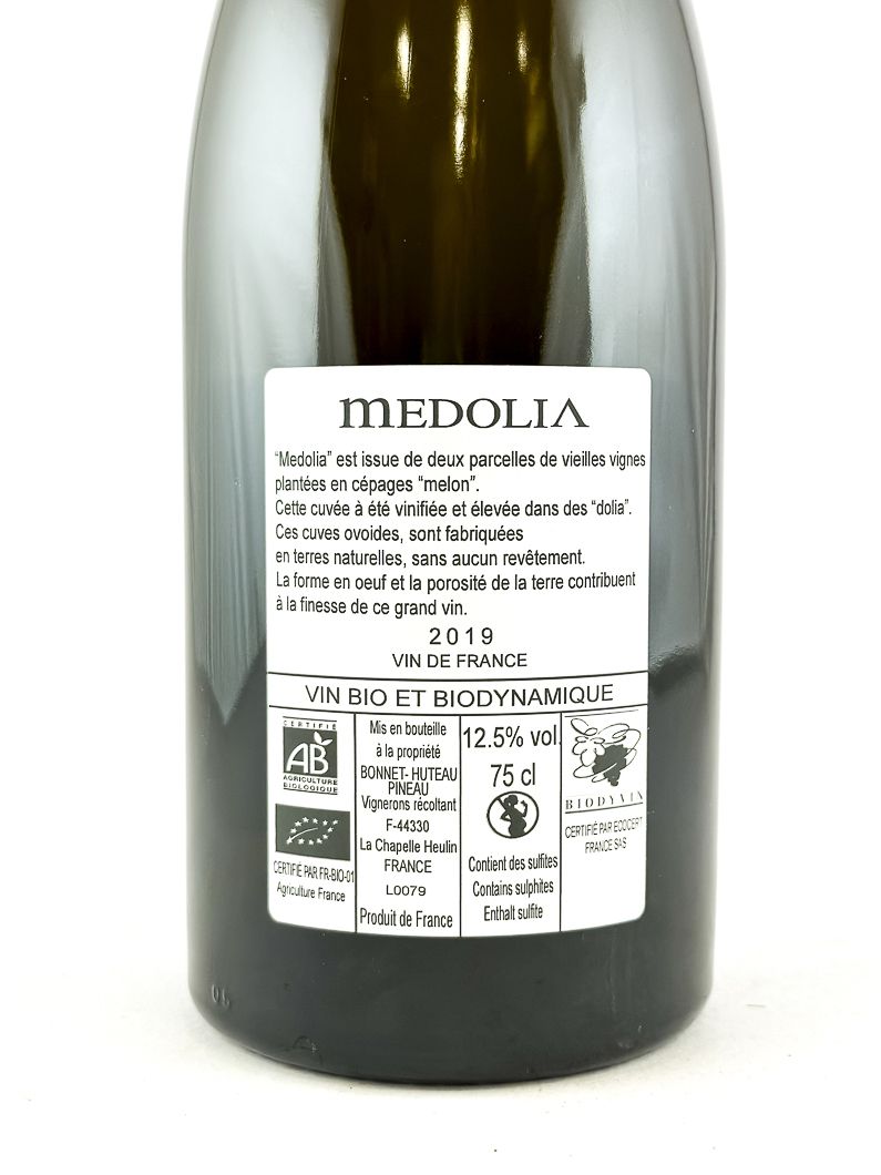 Vin de France Bonnet-Huteau Medolia, BIO 2019 75 cl Blanc