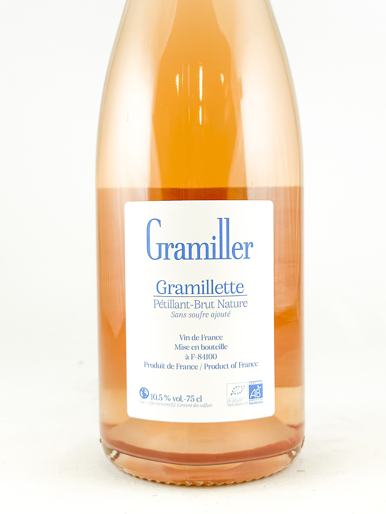 Vin de France Gramiller GRAMILLETTE , sans souffre ajouté 2022 75 cl Rosé