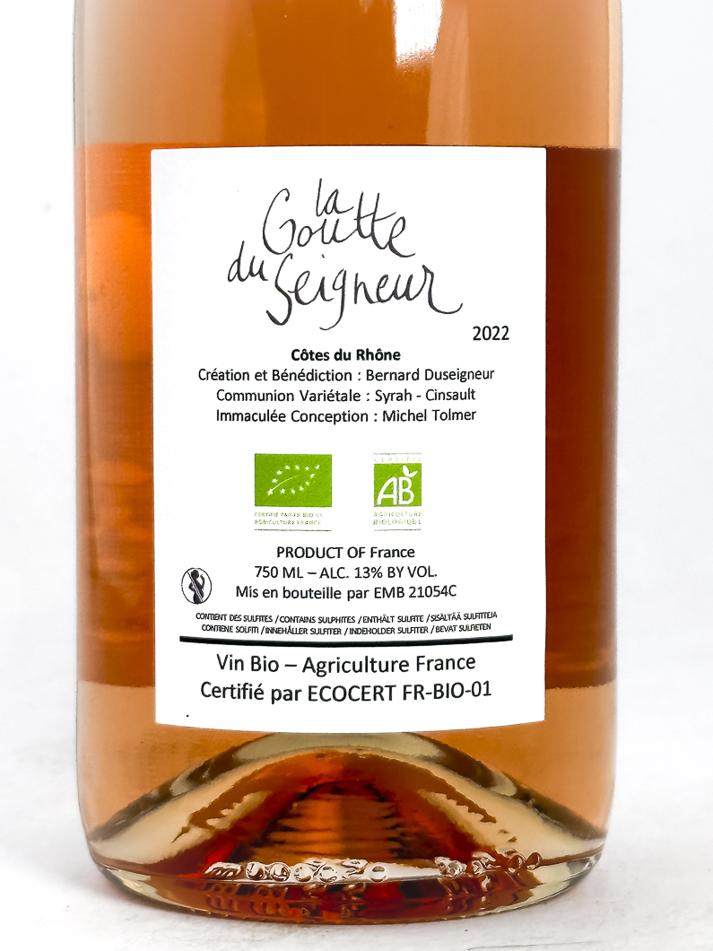 Côtes du Rhône Bernard Duseigneur La Goutte du Seigneur BIO 2022 75 cl Rosé
