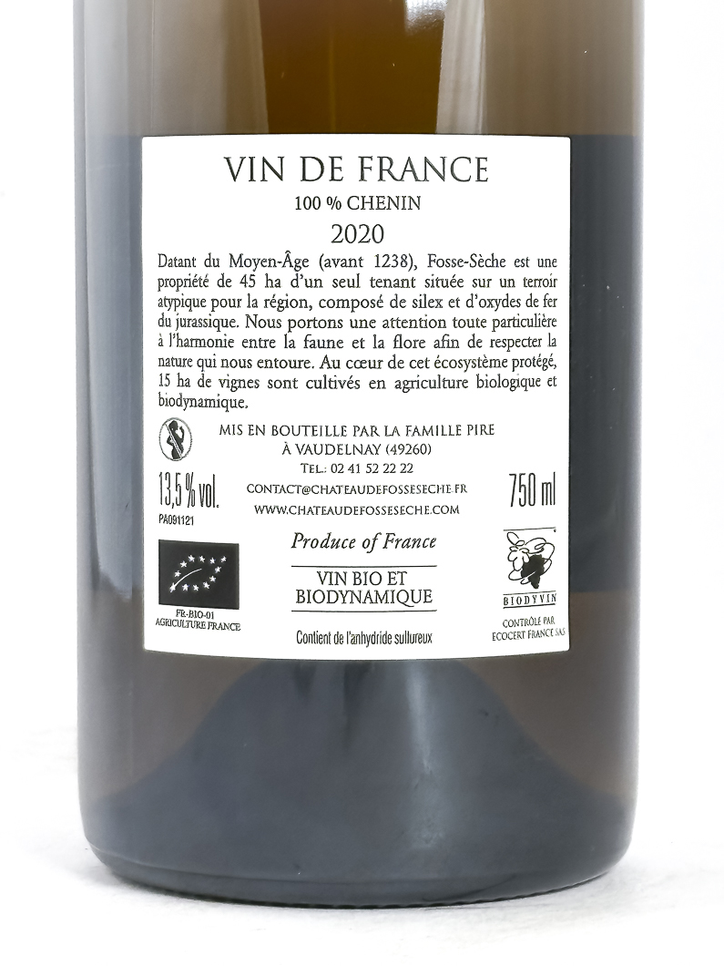 Vin de France Chateau de Fosse Sèche PANTHALASSA bio 2020 75 cl Blanc