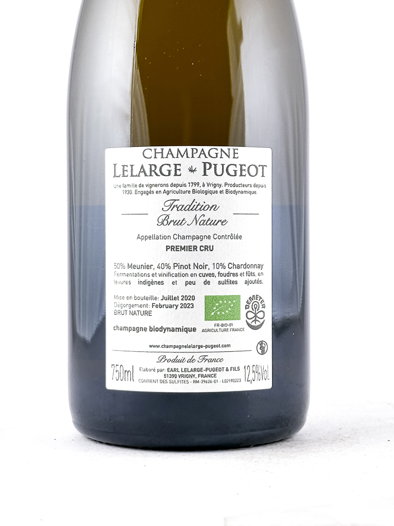 Champagne Lelarge pugeot Tradition extra brut  nature BIO, Biodynamie 2019 75 cl Bulles - Blanc