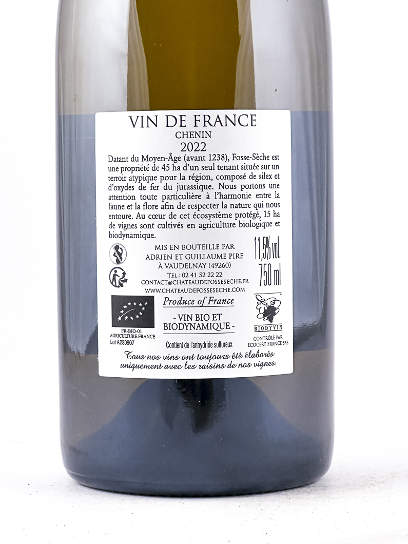 Vin de France Chateau de Fosse Sèche Arcane BIO 2022 75 cl Blanc
