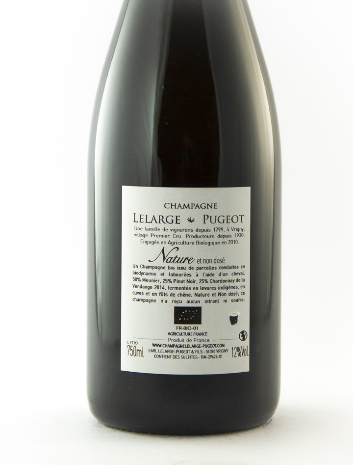 Champagne Lelarge pugeot Nature non dosé BIO 2014 75 cl Bulles - Blanc