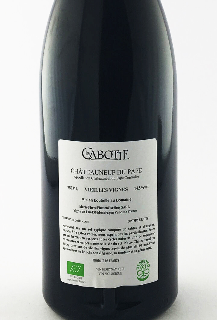 Châteauneuf du pape La Cabotte Vieilles Vignes BIO 2014 75 cl Rouge