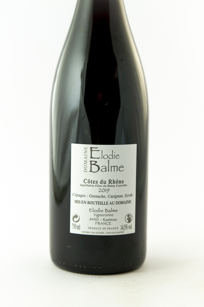 Côtes du Rhône Elodie Balme conversion BIO 2019 75 cl Rouge