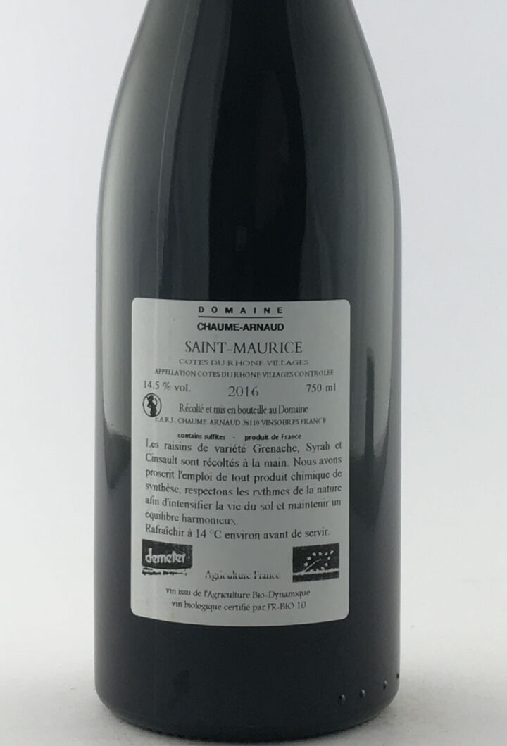 CDR Villages Chaume Arnaud Saint Maurice AB 2016 75 cl Rouge