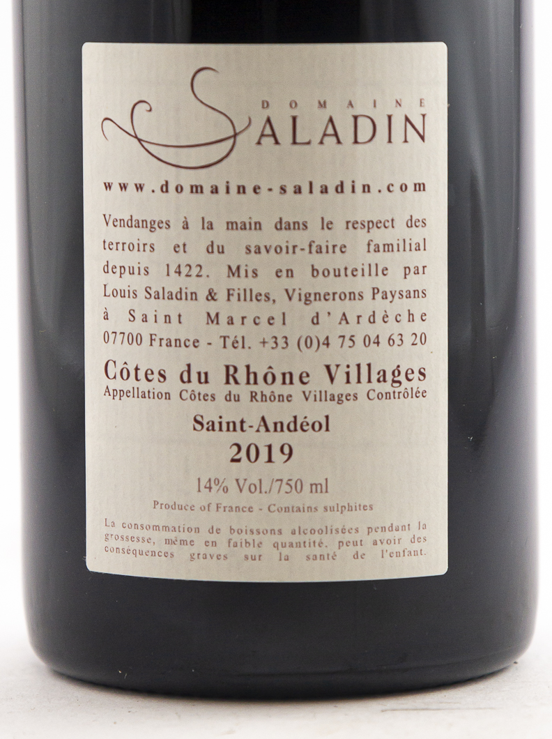 Côtes du Rhône Domaine Saladin Fan dé Lune BIO, BIODYNAMIE 2019 75 cl Rouge