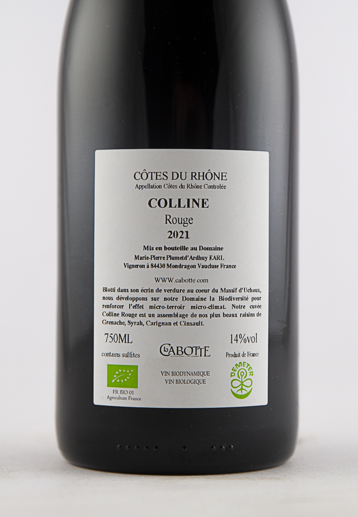 Côtes du Rhône La Cabotte Colline BIO, BIODYNAMIE 2021 75 cl Rouge